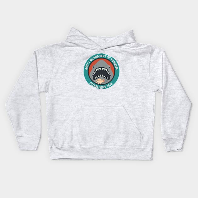 Amity Island Department of Tourism Kids Hoodie by Corey Smith Creative